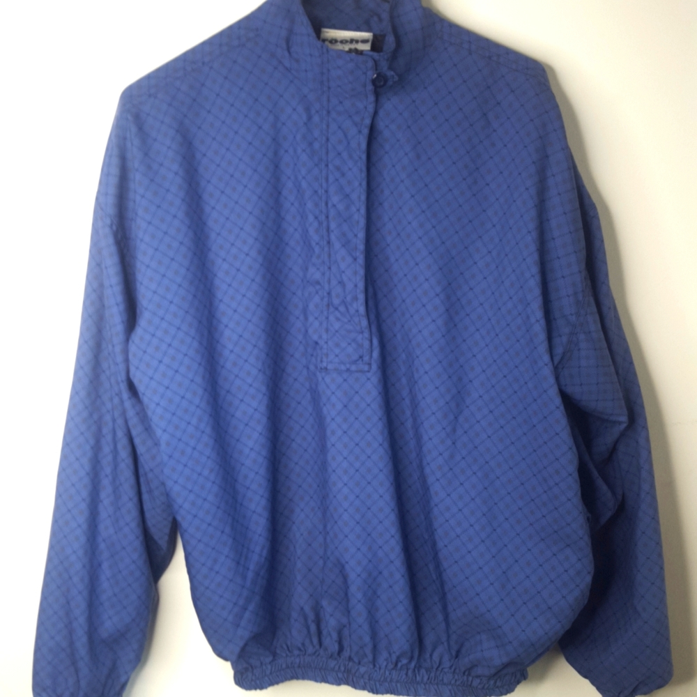 Röche Blue Plaid Pullover Windbreaker